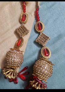Boho Red & Gold Tassel Dangles