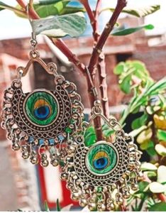 Beads Alloy Chandbali Hoop Earrings Jhumka Pack 4