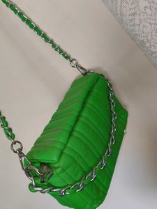 Green Quilted Chain Bag