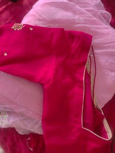 Elegant Pink Embroidered Saree