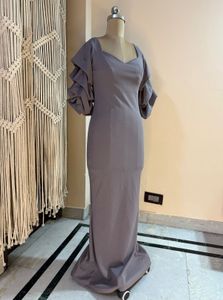 Pretty Puff Sleeves Slit Dress