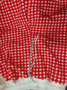 Red Gingham Wide Leg Pants