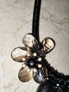 Black Floral Necklace