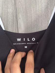 Black Sports Bra with White Trim