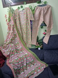 Green Kurta Set with Dupatta