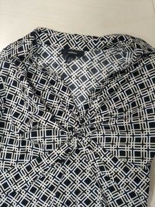 ALFANI Stylish Black and White Geometric Print Top