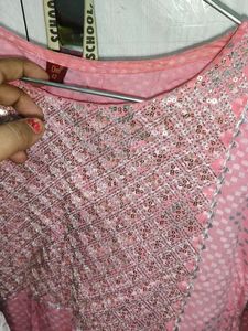 2 combo kurti Pink Sequined Kurta