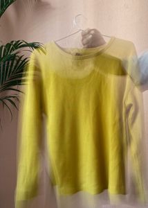 Ribbed Mustard Yellow Long Sleeve Top