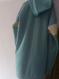 Light Blue Striped Hoodie