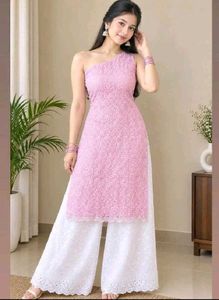 One-Shoulder Kurta with Palazzo