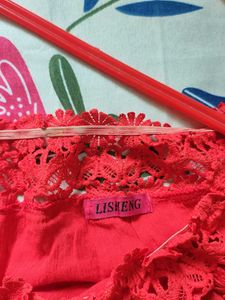 Red Off-Shoulder crop Top