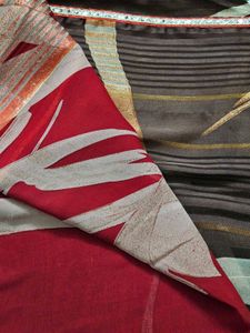 Elegant Red & Grey Printed Saree