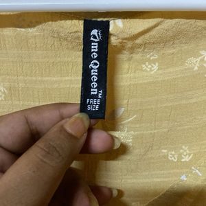 Yellow Floral Print Kurta