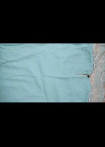 Solid Teal Kurta with Flower Detail