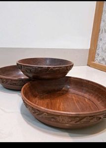 New Wooden Bowls Set Of 3