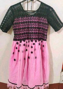 Cute Pink & Black Party Dress