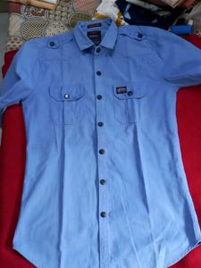 Superdry Men's Light Blue Casual thick Shirt