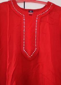 Sale...Red Kurta With Stone Work
