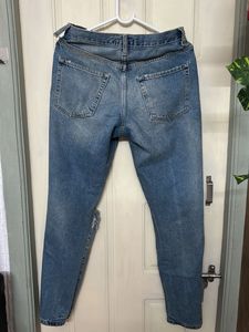 high waist Ripped Knee Denim Jeans