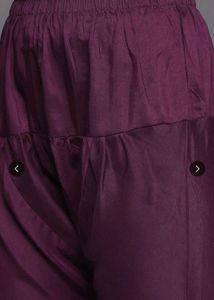 Elegant Plum Kurta Set with Dupatta