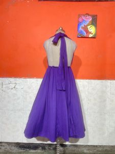 V-Neck Purple Maxi Dress