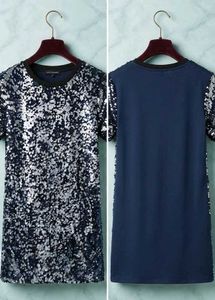 Sparkly Sequin Navy Blue Dress