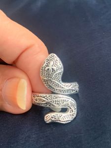 Unisex Retro Oxidised Snake Ring