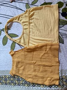 Yellow Ribbed Tank Tops (set of 2)