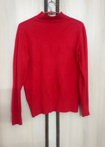 Red Turtleneck Long Sleeve Sweater