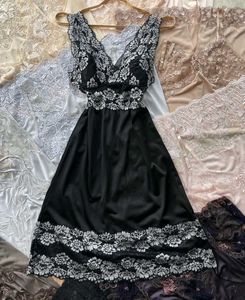 Vintage Black Lace Nightgown