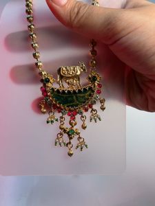 Kamdhenu Gold Toned Necklace and Earrings Set