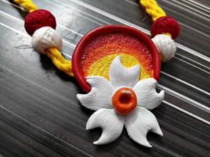 HANDMADE Clay Flower Necklace Earrings Set