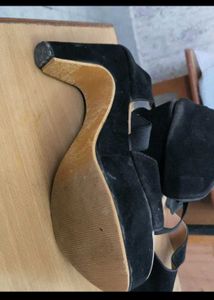 Pai of Sparkling Heeled Sandal and Black strappy H