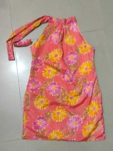 Floral Print Halter Neck Dress