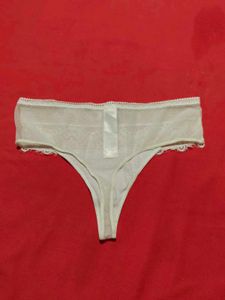 Janina White Lace Thong Panty – M