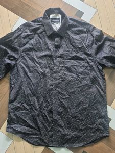Men's Dark Polka Dot Long Sleeve Shirt