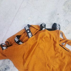 Chic Orange Cut-Out Sleeve Dress