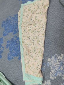 Elegant Mint Green Embroidered suit febric