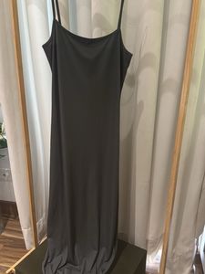 Sleek Charcoal Spaghetti Strap Maxi Dress