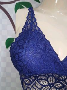 (1033)Navy Blue Lace Bralette