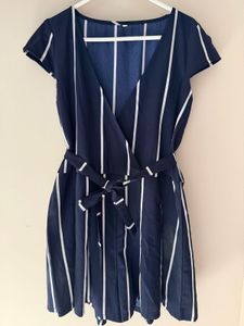 Navy Blue Striped Jumpsuit