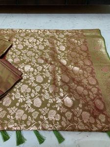 Elegant Silk Saree golden brown