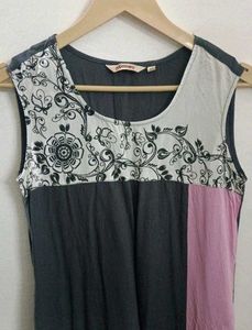 Stylish Sleeveless Color Block Maxi Dress