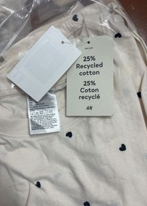 h&amp;m Cream Heart Print Pajama Set