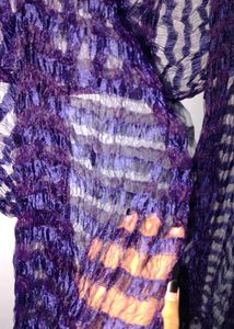 Crinkled Plaid Dupatta Scarf neavy blue