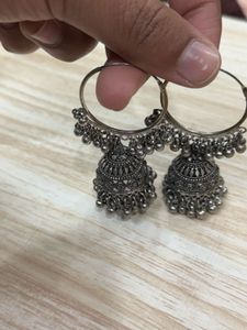 Silver Jhumka Earrings