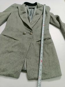 Imported Small Classic Grey Double-Breasted Blazer