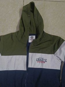 Color Block Zip-Up Hoodie