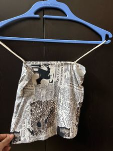 Trendy Newspaper Print Top