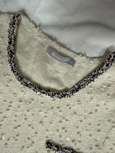 Sparkly White Long Sleeve Top